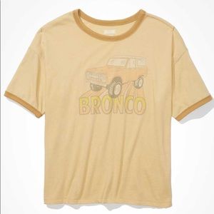 American Eagle Tailgate Oversized Ringer Tee Ford Bronco Retro